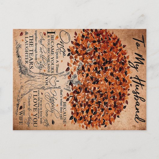 愛引用文夫ギフトアイディア夫誕生日 ポストカード (正面)