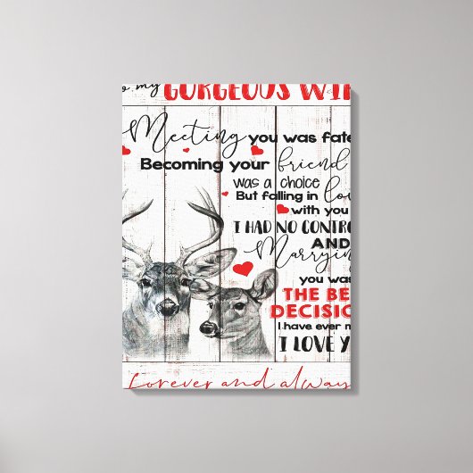 愛引用文妻誕生日妻カップル結婚ズ キャンバスプリント (正面)