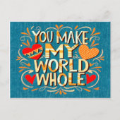 愛引用文「私の世界を丸める」 シーズンポストカード (正面)