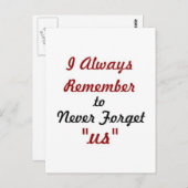 愛引用文 – 私は常に私たち忘れを覚えない: ポストカード (正面/裏面)