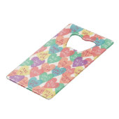 愛形の背景 クレジットカード栓抜き (正面アングル)