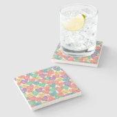 愛形の背景 ストーンコースター (横)