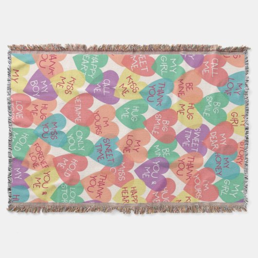 愛形の背景 スローブランケット (正面)