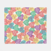 愛形の背景 フリースブランケット (正面(横))