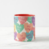 愛形の背景 マグカップ (中央)