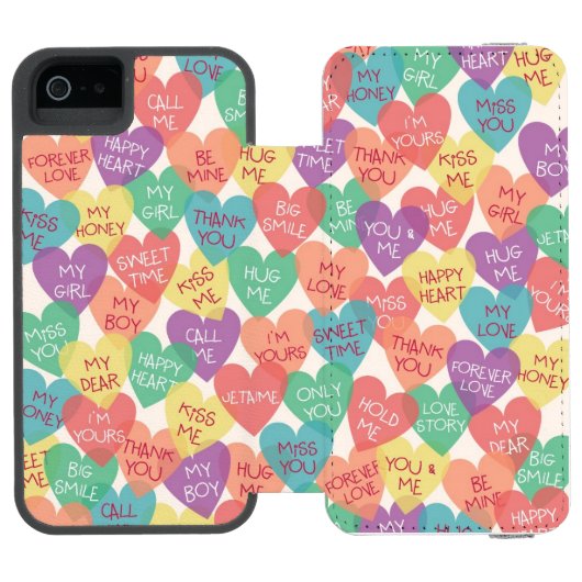 愛形の背景 INCIPIO iPhoneウォレットケース (フォリオ Open)