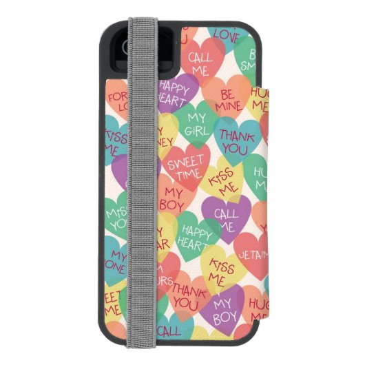 愛形の背景 INCIPIO iPhoneウォレットケース (フォリオ裏面)