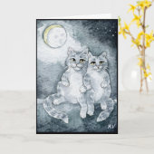 愛情あいさつカードの中の猫 カード (黄色い花)