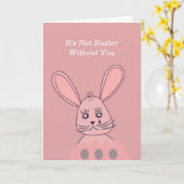 愛情あふれるイースターバニーグリーティングカード 家族 友達 カード (黄色い花)