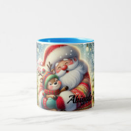 愛情あふれるクリスマスコーヒーカップ ツートーンマグカップ