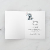 愛情あふれる母の名言 ゾウと子供 父の日の贈り物 シーズンカード (内部)