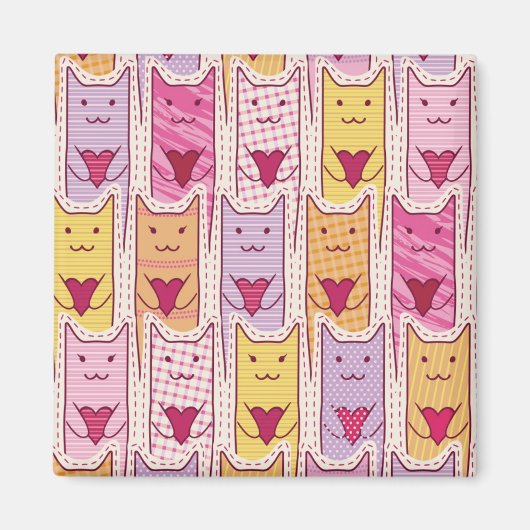 愛情あふれる猫たち マグネット (正面)