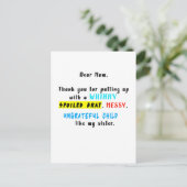 愛情いっぱいのママ、ワガママ娘に付き合ってくれてありがとう ポストカード (スタンド正面)