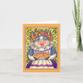 愛情たっぷりの豚とどんぐりパイ、感謝祭の特別な贈り物 カード (正面)