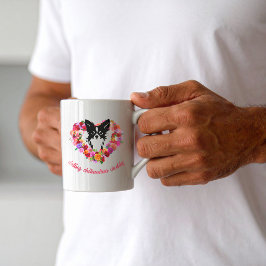 愛情たっぷりチワワのパパへのバラとハートの父の日ギフト コーヒーマグカップ
