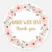 愛情たっぷり焼き菓子 "Baked with love" ステッカー (正面)