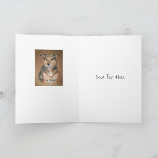 愛情とオリジナルの犬の悔やみや弔慰詩 カード (内部)