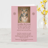 愛情とオリジナルの犬の悔やみや弔慰詩 カード (黄色い花)