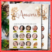 愛情と労働の赤ちゃんシャワーゲームかわいいクマ 招待状