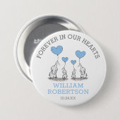 愛情に満ちた思い出で葬る | 青ハートゾウ 缶バッジ (正面&裏面)