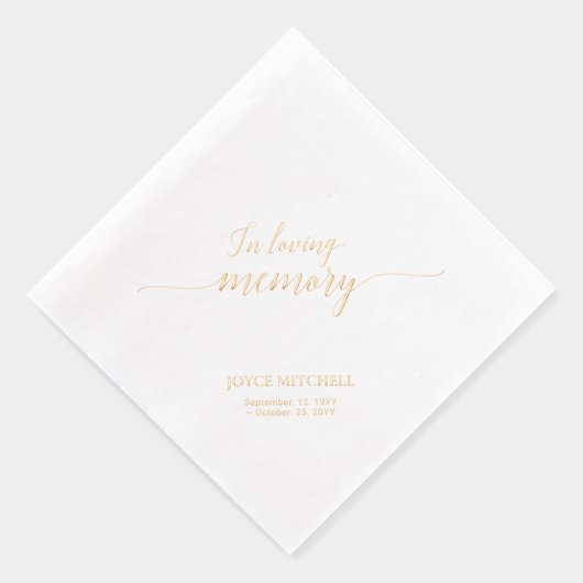 愛情に満ちた思い出で |エレガントメモリアル葬儀 箔ナプキン (右)