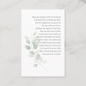 愛情に満ちた思い出で |グリーンフォト葬儀祈りの言葉カード 名刺 (裏面)