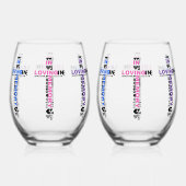 愛情に満ちた思い出で ステムなしワイングラス (裏面)