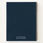 愛情に満ちた思い出で |ネイビーブルーモダンメモリアル写真 ノートブック (裏面)