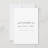 愛情に満ちた思い出で |フォトアーチ葬儀悔やみや弔慰 サンキューカード (裏面)