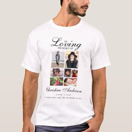 愛情に満ちた思い出で |フォトコラージュ記念碑 Tシャツ (正面)