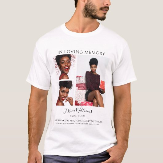 愛情に満ちた思い出で | フォトコラージュ | メモリアル Tシャツ (正面)