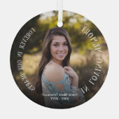 愛情に満ちた思い出で |フォトメモリアルガラスオーナメント ガラスオーナメント (裏面)