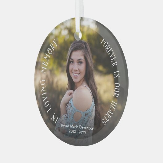 愛情に満ちた思い出で |フォトメモリアルガラスオーナメント ガラスオーナメント (正面左)