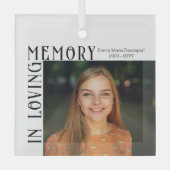 愛情に満ちた思い出で |フォトメモリアルガラスオーナメント ガラスオーナメント (正面)