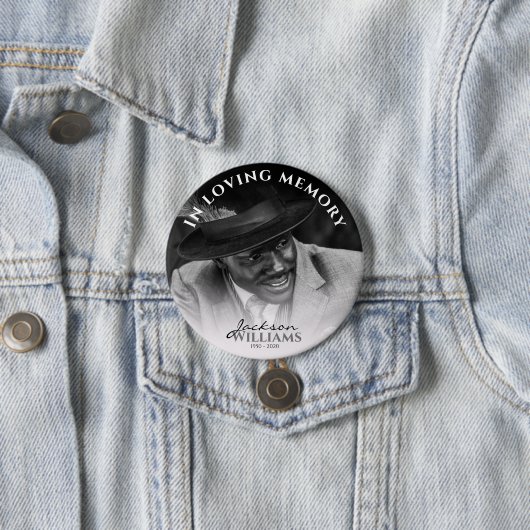 愛情に満ちた思い出で |フォトメモリアル葬儀ボタン 缶バッジ (インサイチュ)