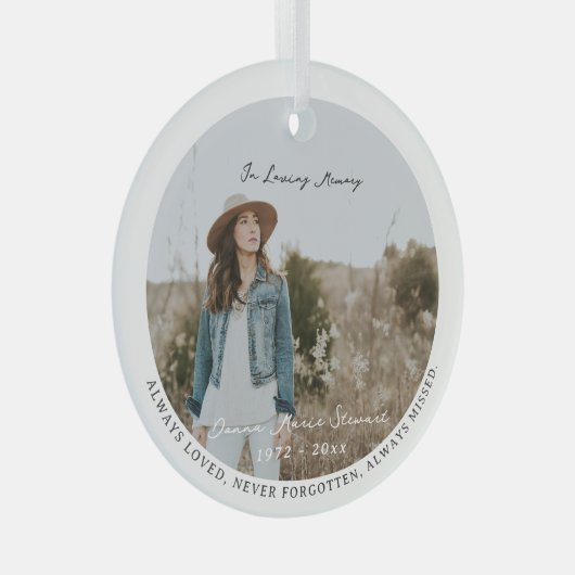 愛情に満ちた思い出で |フォトメモリアル ガラスオーナメント (正面右)