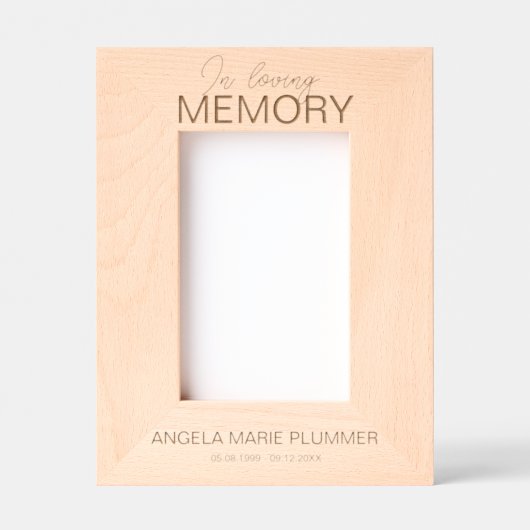 愛情に満ちた思い出で |フォトメモリアル レーザー彫刻フレーム (正面)