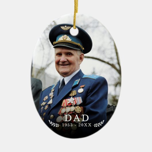 愛情に満ちた思い出で |フォト引用文Keepsake セラミックオーナメント (正面)