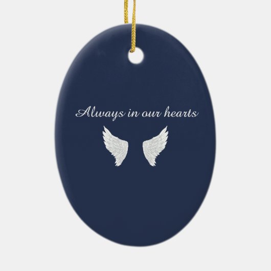 愛情に満ちた思い出で |フォト引用文Keepsake セラミックオーナメント (裏面)