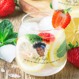 愛情に満ちた思い出で |ブラシ仕上げフォトメモリアル ステムなしワイングラス