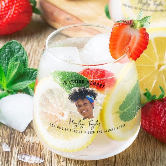 愛情に満ちた思い出で |ブラシ仕上げフォトメモリアル ステムなしワイングラス