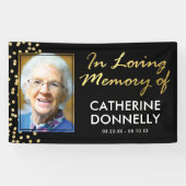 愛情に満ちた思い出で |ブラック金ゴールド記念写真 横断幕 (横)