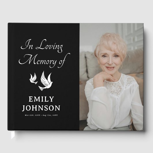 愛情に満ちた思い出で | ホワイトハト葬儀記念碑 ゲストブック (正面)