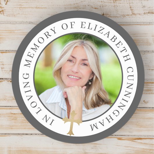 愛情に満ちた思い出で |写真カスタムとゴールデンクロス ラウンドシール