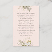 愛情に満ちた思い出で |写真葬式祈りの言葉カード 名刺 (裏面)