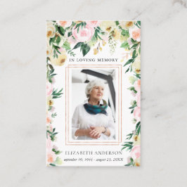 愛情に満ちた思い出で |写真葬式祈りの言葉カード 名刺