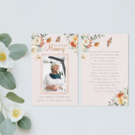 愛情に満ちた思い出で |写真葬式祈りの言葉カード 名刺