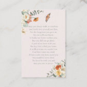 愛情に満ちた思い出で |写真葬式祈りの言葉カード 名刺 (裏面)