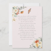 愛情に満ちた思い出で |写真葬式祈りの言葉カード 招待状 (裏面)