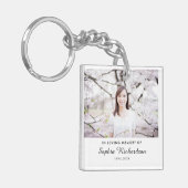 愛情に満ちた思い出で |悔やみや弔慰記念写真 キーホルダー (正面左)